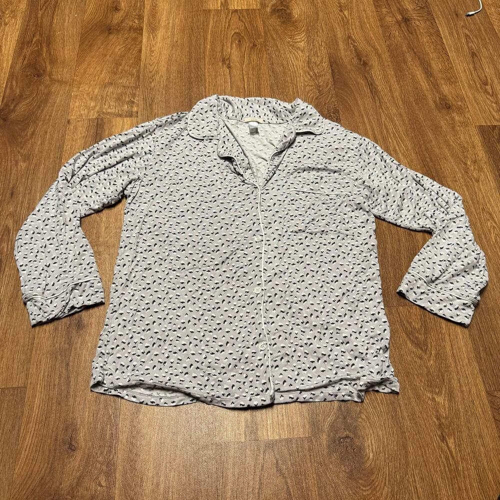 Eberjey Womens Printed Long Sleeve Button Up Pajama Top PJ Size Small Super Soft
